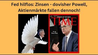 Fed hilflos Zinsen  dovisher Powell Aktienmärkte fallen dennoch Videoausblick [upl. by Durwin421]