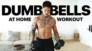 Perfect Full Body Home Workout For Beginners DUMBBELLS ONLY [upl. by Asserac]