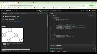 Balanced Binary Tree LeetCode solution leetcode [upl. by Udelle]