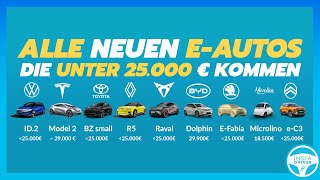 Diese günstigen EAutos kommen unter 25000 €  VW Tesla BYD Renault Skoda Cupra amp IZERA [upl. by Auj]