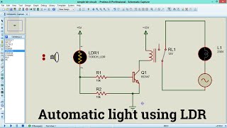 Automatic Night lamp using LDR  LDR simulation in proteus  E Infotainment [upl. by Eirahs]