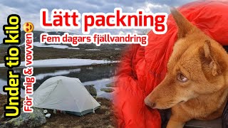 Lätt packning Fem dagars fjällvandring för mig och vovven 😍 [upl. by Ahseal]