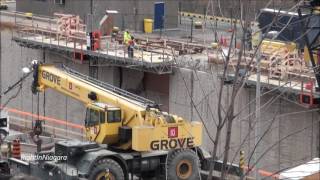 Construction of new Cavotec vacuum mooring system Welland Canal Lock 4 West [upl. by Ojyllek]