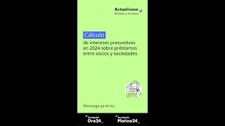 🚨Modelo en Excel cálculo de intereses presuntivos en 2024 sobre préstamos entre socios y sociedades [upl. by Younglove631]