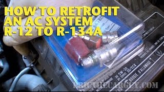 How To Retrofit an AC System R12 to R134a EricTheCarGuy [upl. by Everrs]