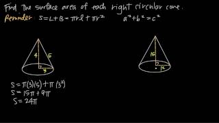 surface area of cones KristaKingMath [upl. by Ecirpak]