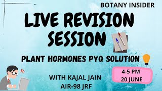 Previous Year Question Solution Plant hormones CSIR NET JRF II Plant Physiology II [upl. by Anerol]