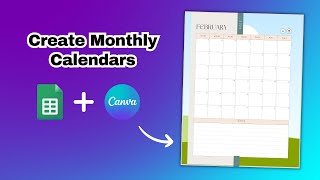 Design your calendar template in Canva and use Google Sheets to automate date generation for 2024 [upl. by Anned]