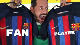 😱 Esta ES la Nueva Camiseta del Barcelona 202223 👈 Versión Fan vs Player [upl. by Esinrahc]