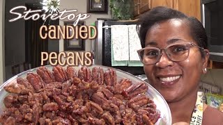 Stovetop Candied Pecans  I Need These For My Pound Cake  What Kinda Cake Ms Donna  Stay Tuned [upl. by Assirt117]