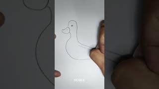 Easy Duck Doodle ✏️🪿 Quick and simple line art tutorial for beginners easydrawing duckart [upl. by Sparhawk]