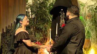 Till death do us part Couples tie the knot in Las Vegas on Friday the 13th [upl. by Akenot]