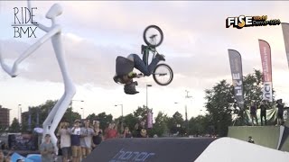 DOUBLE FRONT FLIP ON A BMX AT FISE [upl. by Enelaehs126]