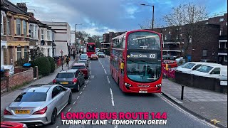 London Bus Part Journey Route 144  Turnpike Lane to Edmonton in North London  Upper Deck POV 🚌 [upl. by Floss]