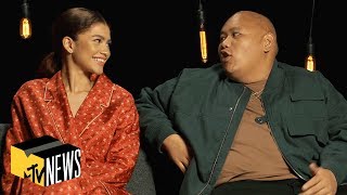 Zendaya amp Jacob Batalon on SpiderMan Far From Home  MTV News [upl. by Nannah604]