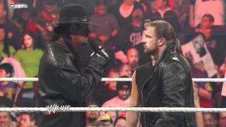 Raw Shawn Michaels interrupts Triple H and The Undertaker [upl. by Tuckie]