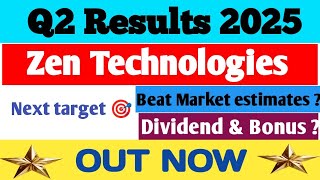 ZEN TECHNOLOGIES Q2 result 2025 l zen tech share latest news zen tech stock newszen tech q2 result [upl. by Septima297]