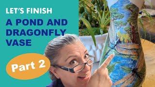 Adding Color to the Dragonfly Pottery Vase Part 2 [upl. by Tomkiel]