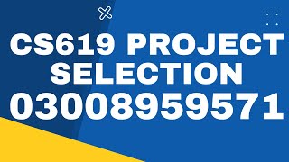 How to Select CS619 Project  Project Selection  Guidelines for VU Project Selection  Wiki Writes [upl. by Yrrok]