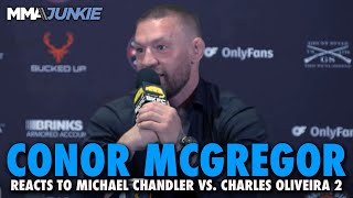 Conor McGregor Reacts to Michael Chandler vs Charles Oliveira at UFC 309 Calls for My Date [upl. by Soracco91]