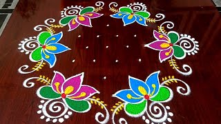 sankranti chukkala muggulu 🌺 beautiful 7 dots sankranti muggulukolam greshmarangoli4252 [upl. by Stokes825]