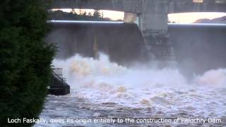 Pitlochry Dam and Fish Ladder in full spate [upl. by Essilrahc]