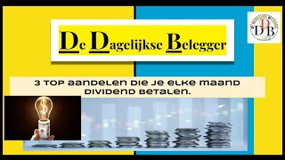 3 top aandelen die je maandelijks 100 dividend betalen 29102024 [upl. by Nedia]