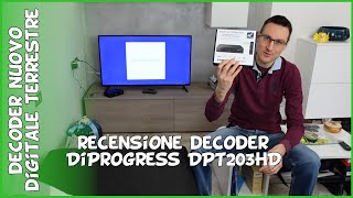 Recensione decoder Diprogress Dpt203Hd per nuovo digitale terrestre dvb t2 Main 10 HEVC 10 bit [upl. by Nelia237]