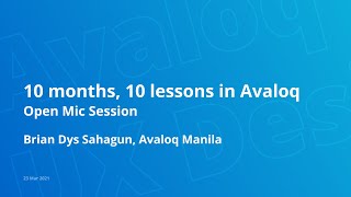 10 months 10 lessons in Avaloq [upl. by Eyatnod327]