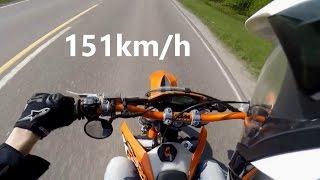 KTM EXC 125 0100kmh and Top Speed [upl. by Eadrahc]