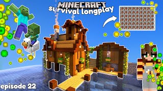 Minecraft 120 survival longplay  zombie xp farm part 2  episode 22 no commentary [upl. by Aerdnod3]