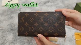 UNBOXING BEST LUXURY WALLET  louis vuitton MONOGRAM zippy wallet M41896 [upl. by Kemble]