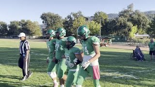 Video Calistogas football captains go out for the coin flip before facing Potter Valley on Sept [upl. by Keligot]