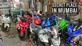 SUPERBIKES heaven  Imported Hidden Market in MUMBAI  Superbikes in Cheap Price [upl. by Ahsirt]