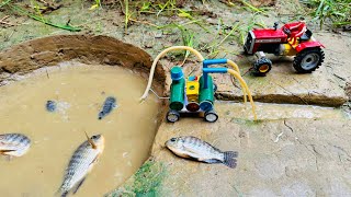 Catch fish using mini water pump  fishing exciting  diy tractor ‪sunfarming7533‬ [upl. by Vittorio]