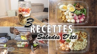 3 Recettes SALADES ÉTÉ  Healthy et Gourmand  Facile et rapide  FITLIKEGNY [upl. by Nnylesor]