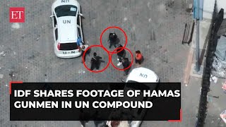 Gaza War Day 222 IDF drone footage shows Hamas gunmen inside UNRWA logistics centre in Rafah [upl. by Neehar]