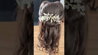 Bridal hairstyles look created 😍 Makeoverbysridevidevaraju music hair hairstyle [upl. by Eilrak685]