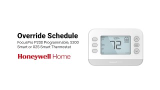 How to Override the Schedule on the FocusPRO P200 Programmable S200 Smart or X2S Smart Thermostats [upl. by Zanze552]