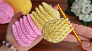 3D⚡💯Crochet Flower💯👌 Very easy crochet rose flower making for beginners crochet flowers [upl. by Aerdnuahs]