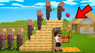 I STOLE FOOD FROM VILLAGERS USING TRAPS IN MINECRAFT [upl. by Langelo]