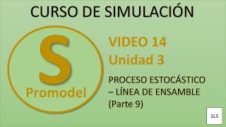 Tutorial Promodel  Proceso Estocástico Simulación de una línea de Ensamble Parte 9  Video 14 [upl. by Nesilla]