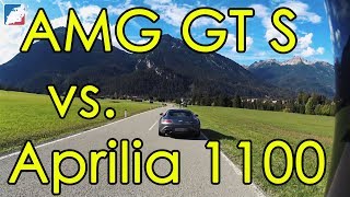 Namlostal  Aprilia Tuono V4 1100 Factory vs Mercedes AMG GT S [upl. by Ahsieit482]