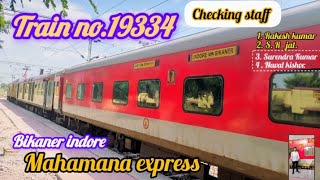 Train no 19334 bikaner indore Mahamana express Full journey  Mahamana express [upl. by Edette768]