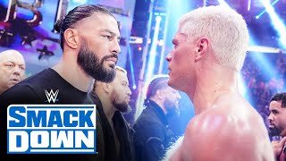 Roman Reigns comes facetoface with Cody Rhodes SmackDown highlights Oct 13 2023 [upl. by Leirol]