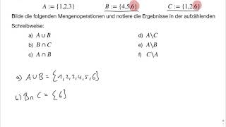 Mengenlehre Aufgaben mit Lösungen [upl. by Lanam279]