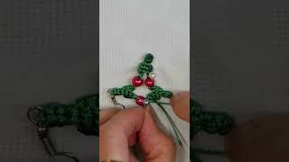 DIY Macrame Earring Christmas ★ Boucles doreilles macramé Etoile de Noël  Saigon Bô Zart [upl. by Timothea]