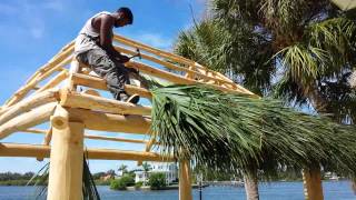 The Seminole Indians built us this incredible tiki hut made out of cypress logs tiki island viral [upl. by Enelram]