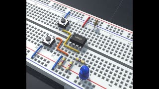 NE555  LN555 Bistable FlipFlop Mode with Crumb circuit Simulation fast forward [upl. by Stacia]