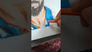 Virat Kohli drawing with pencil colourdrawingrcbvk18youtubeshorts [upl. by Dieterich]